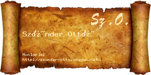 Szünder Ottó névjegykártya
