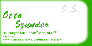 otto szunder business card
